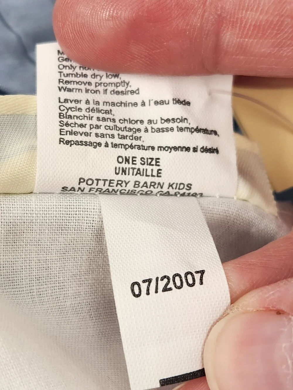 Pottery Barn Kids Blue Chambray Crib Bed Skirt Blue 28
